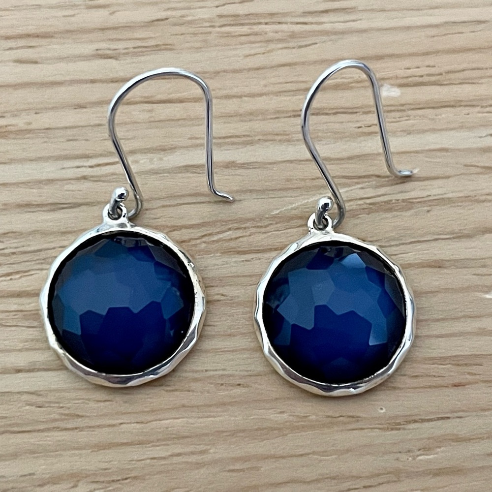 Ippolita Sterling Silver Navy Wonderland Earrings.